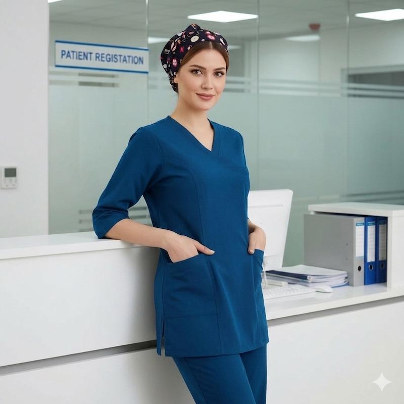 تونیک شلوار یوفلکس(uflex) رنگ آبی نفتی 