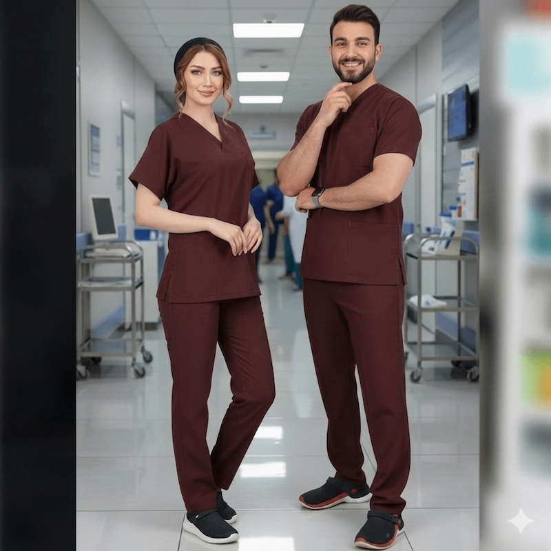 اسکراب شلوار یوفلکس (uflex) رنگ زرشکی