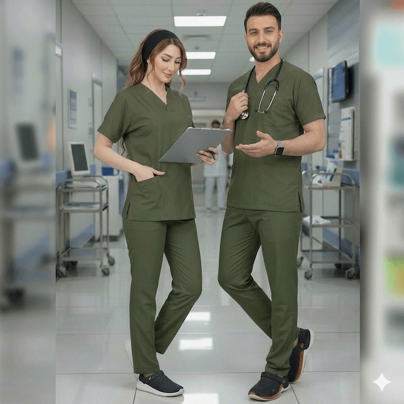 اسکراب شلوار یوفلکس (uflex) رنگ سبز یشمی 
