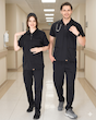 اسکراب شلوار فیگز یقه دار رنگ مشکی 