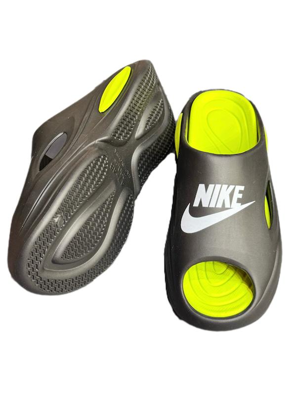 دمپایی ابری مردانه وارداتی بزرگ پا بسیار نرم طرح نایکی nike رنگ مشکی سبز