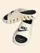 دمپایی ابری مردانه وارداتی بزرگ پا بسیار نرم طرح ددی نایکی nike رنگ سفید مشکی