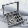 جعبه جواهرات و نظم دهنده زیورآلات درب طلقی چفتی