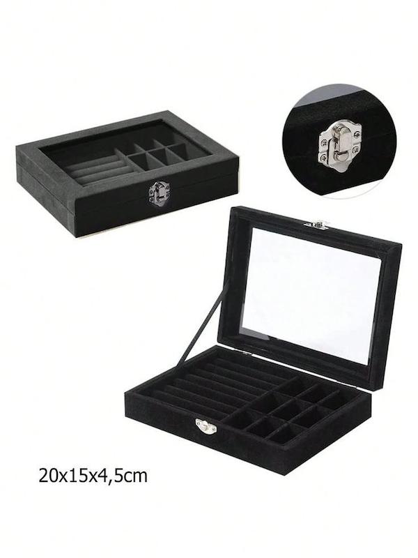جعبه جواهرات و نظم دهنده زیورآلات درب طلقی چفتی