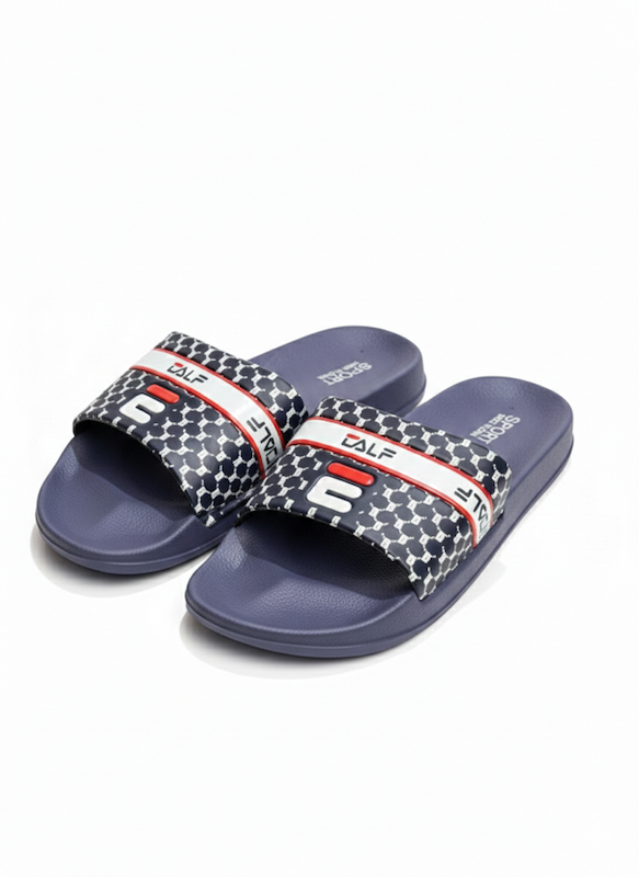 دمپایی ابری مردانه وارداتی طرح فیلا بزرگ پا رویه سرمه ای