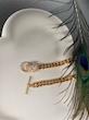 دستبند زنانه وارداتی طرح کارتیر cartier سر ببری نگینی در دو رنگ