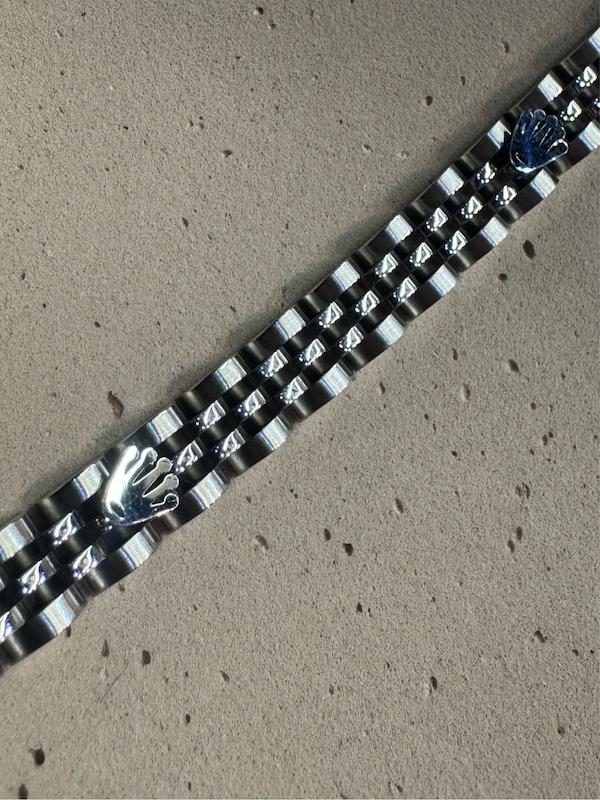 دستبند زنانه دو رنگ وارداتی برند رولکس rolex لگو دار سه رج و پنج رج