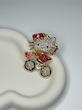 جاکلیدی و چارم بگ وارداتی طرح کیتی دوچرخه مدل نگینی رنگ طلایی 