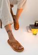 دمپایی و صندل ابری زنانه طرح fashion رنگ نسکافه ای