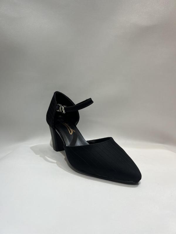  کفش مجلسی ساتن راه راه پاشنه 5 سانت 