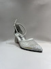  کفش مجلسی عروس پاشنه 5 سانت توری سفید 