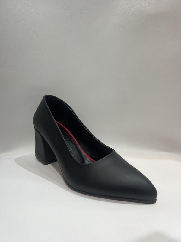  کفش مجلسی پاشنه 5 سانت پهن مشکی ساده 
