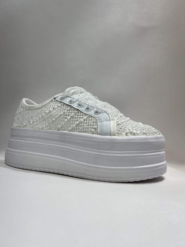  کتونی عروس لژ دار سفید