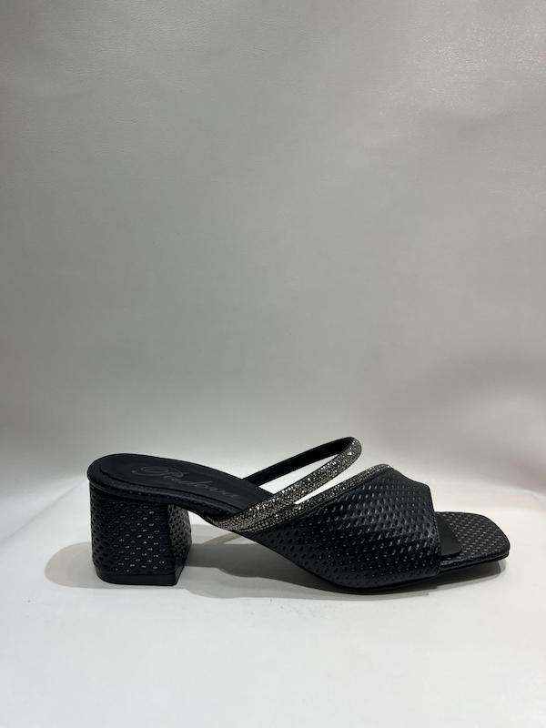  صندل مجلسی پاشنه 5 سانت نگین دار مشکی 