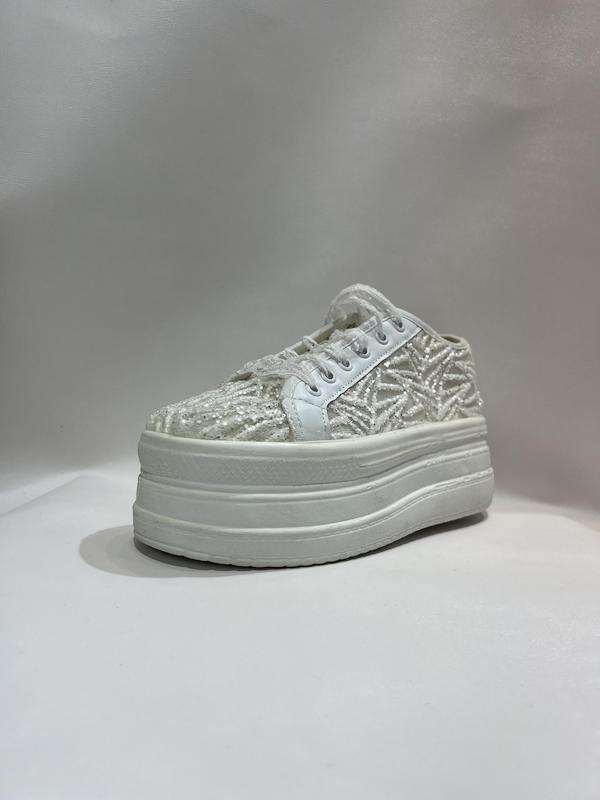  کتونی عروس لژ دار طلایی