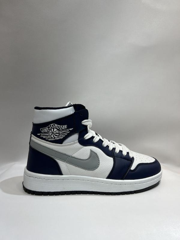 کتونی جردن ساق دار سفید سرمه ای