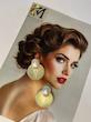 گوشواره گرد شیاردار و مرواریدی طلایی