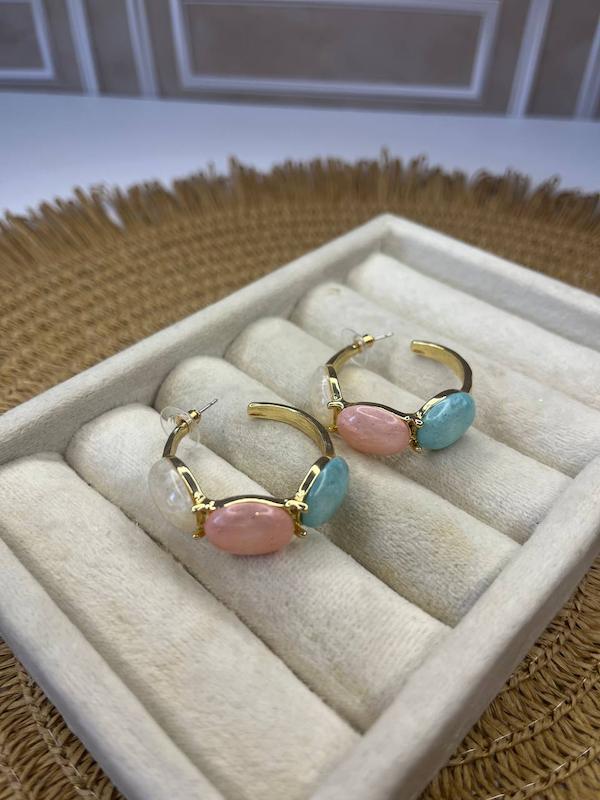گوشواره میناکاری حلقه ای