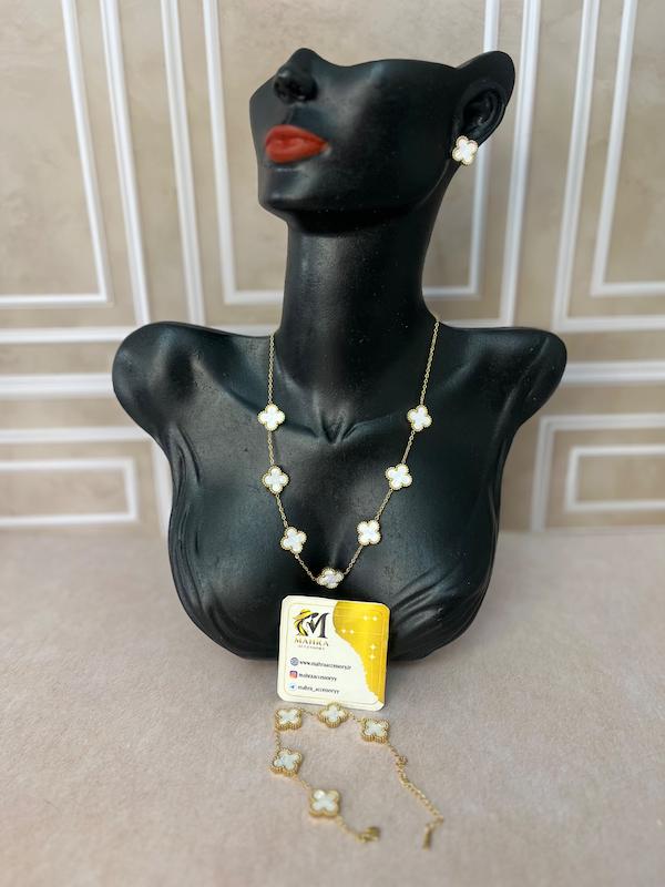 سرویس ونکلیف تمام استیل با رنگ طلایی و سفید