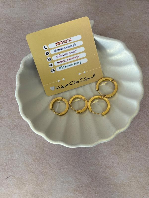 پک گوشواره 2 عددی حلقه ای طلایی