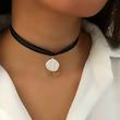 گردنبند چوکر طرح برگ کریستالی