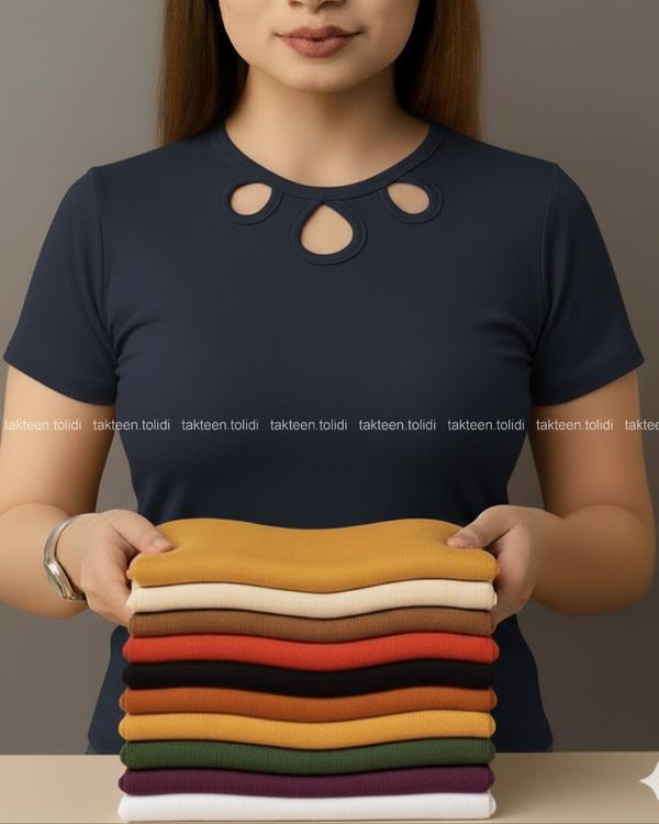 بلوز استین کوتاه جلو اشکی