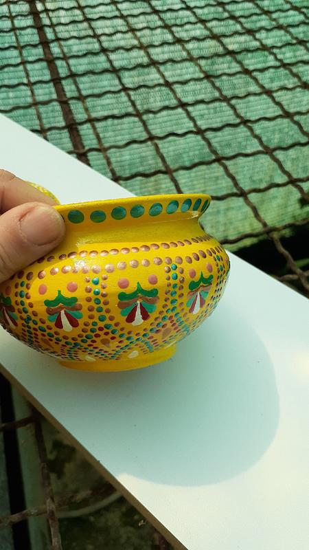 قندان سفالی نقاشی شده کدP25