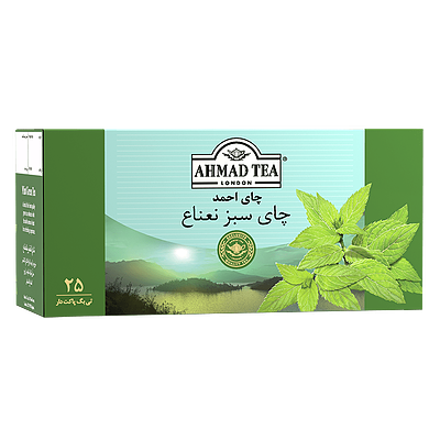 چای سبز کیسه ای احمد- بسته ی 25 عددی نعناع