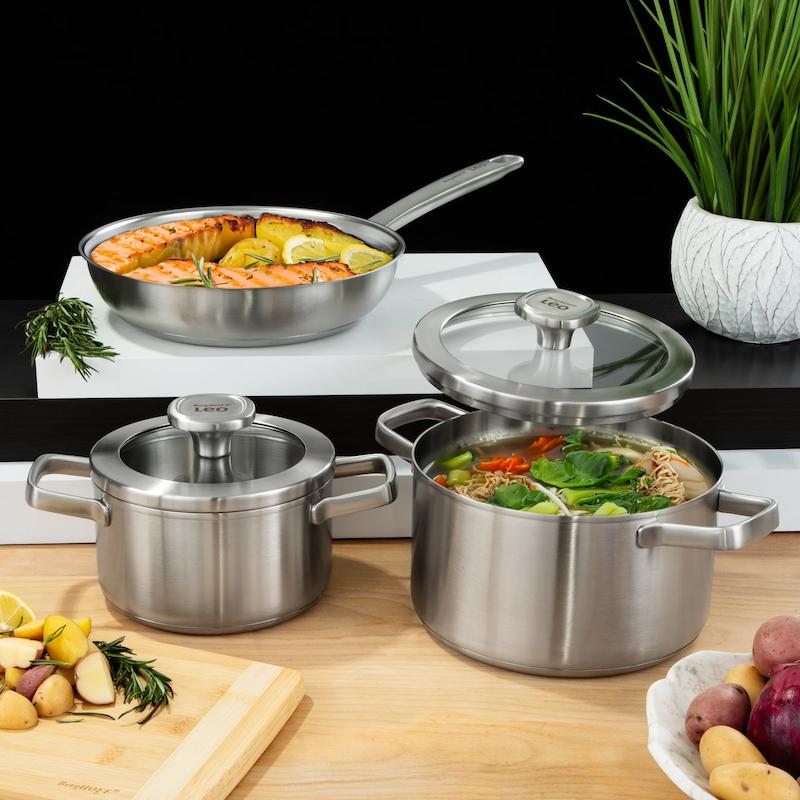 سرویس 5 پارچه برگهف مدل لئو گرافیت استیل کد 9691