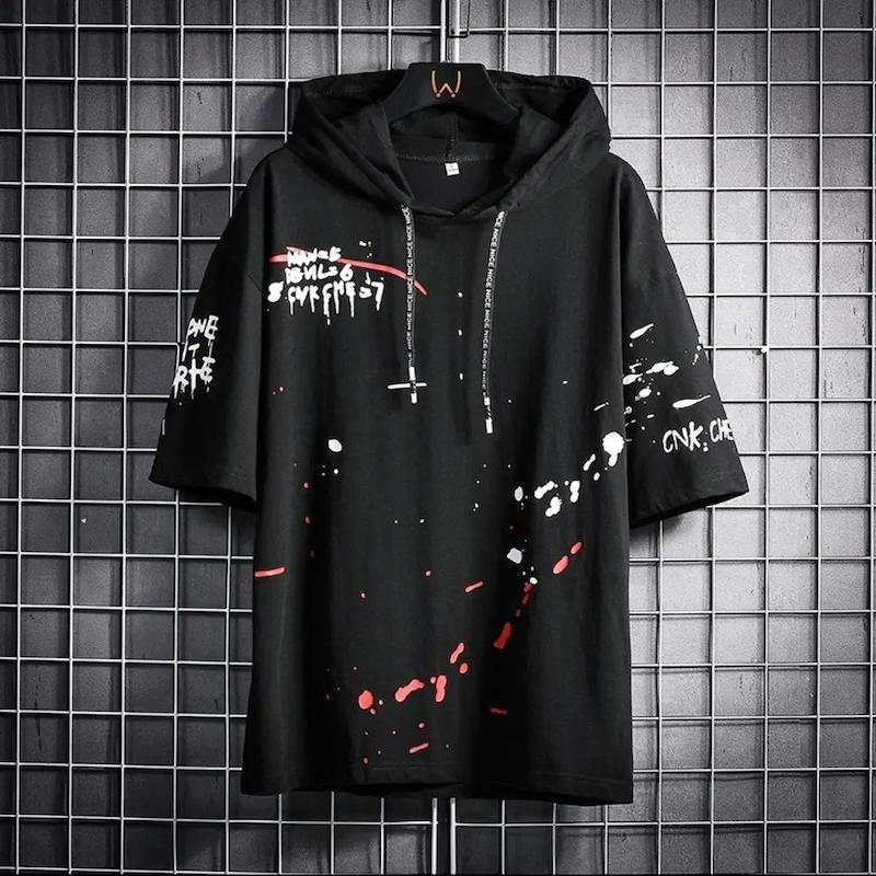 تیشرت آستین کوتاه کلاه دار خاص مردانه وزنانه رنگ بندی هم داریم241