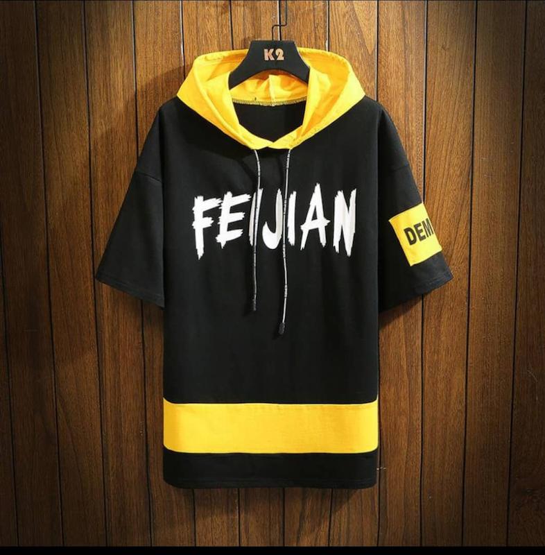 تیشرت آستین کوتاه کلاه دار خاص مردانه وزنانه رنگ بندی هم داریم483