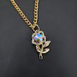 گردنبند زنانه طرح گل نگین سورارسکی نگین دار721i