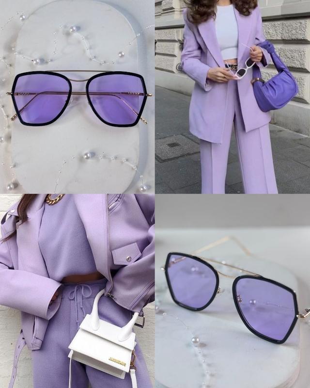 عینک آفتابی برند Gucci زنانه فلزی بنفش یووی 400   B1083
