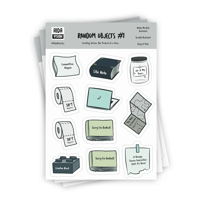 استیکر وسایل رندوم ۱