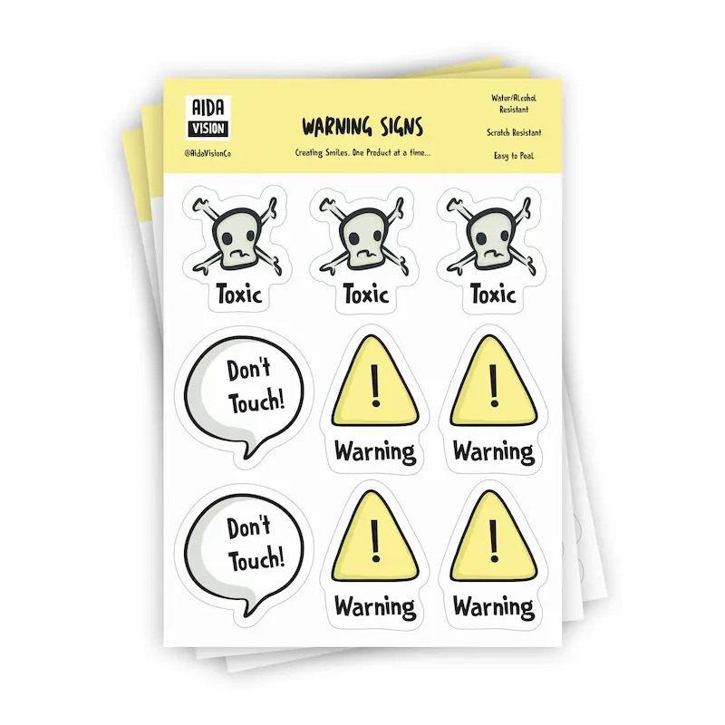 استیکر علائم هشدار