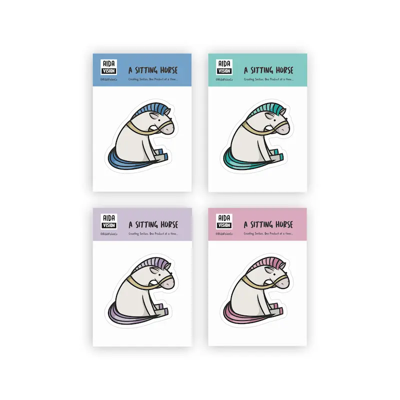 استیکر اسب نشسته