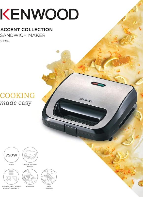 ساندویچ‌ساز سه‌کاره کنوود مدل Kenwood SMM02.000SI