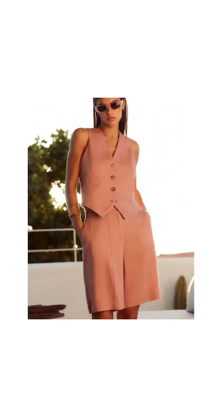 جلیقه لینن صورتی next _ کد 211