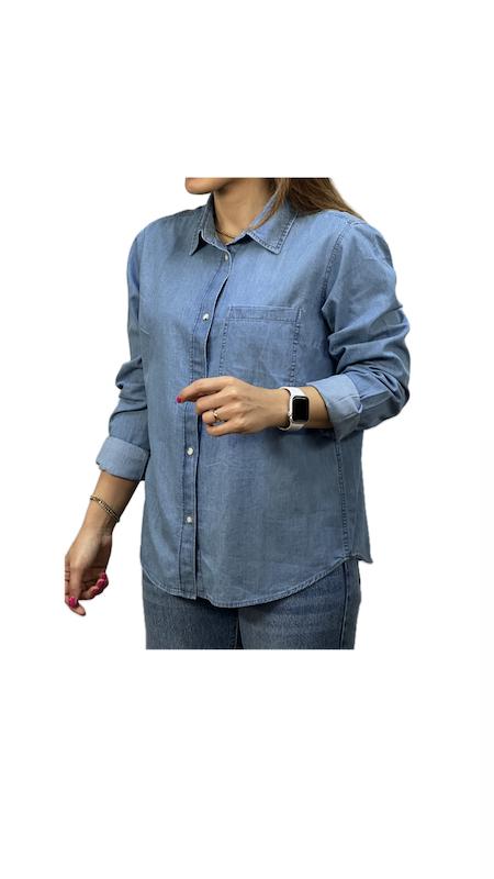 شومیز جین کاغذی کات لیبل-کد 315
