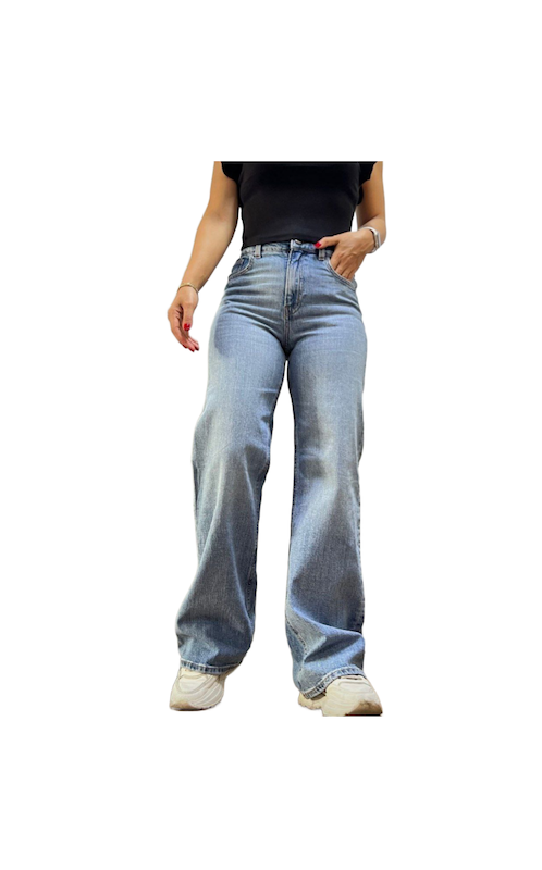 شلوار جین نیم بگ آبی روشن zara(تخفیفی)