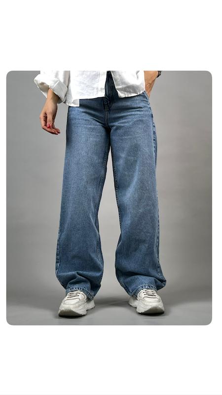 شلوار جین نیم بگ آبی جدید H&M_کد 709