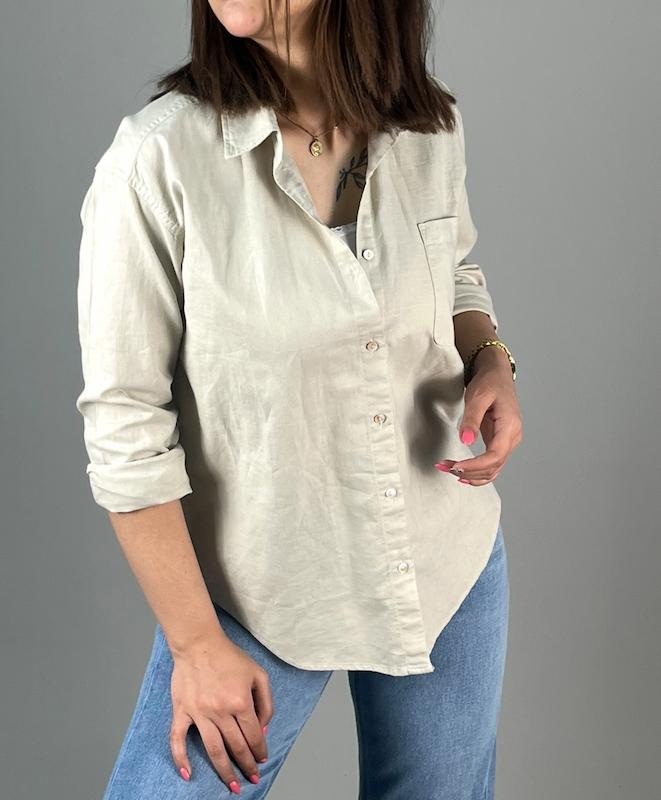 شومیز لینن اورجینال  استخوانی zara_کد 834
