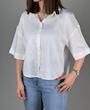 شومیز زنانه لینن کراپ اچ اند ام سفید  _کد 837