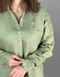 شومیز زنانه لینن یقه هفت سبز زارا_کد 872