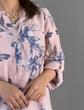 شومیز زنانه لینن ایتالیایی گل های آبی_کد 1027