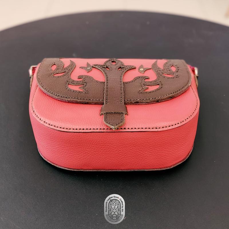 کیف چرمی دستدوز  طبیعی زنانه آلا مدل ژالین