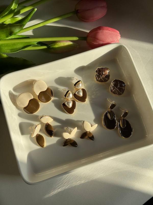 گوشواره میناکاری brown 