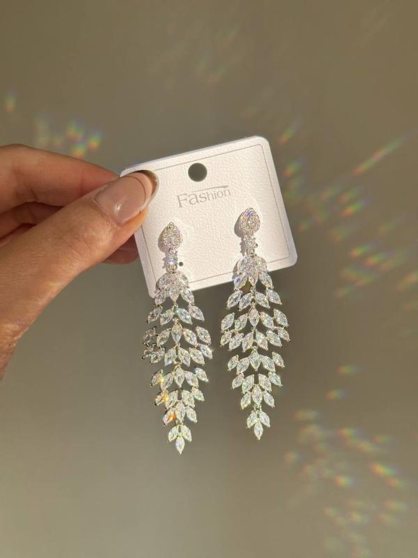 گوشواره جواهری طرح برگ