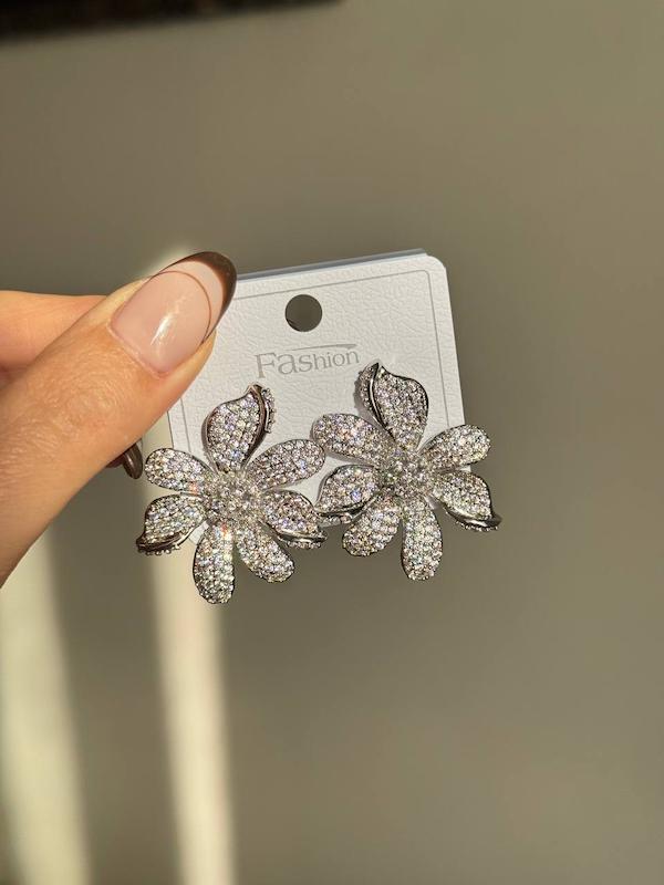 گوشواره جواهری طرح flower 