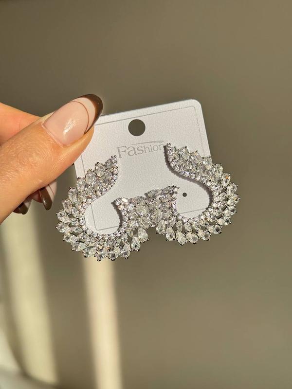 گوشواره جواهری طرح خمیده